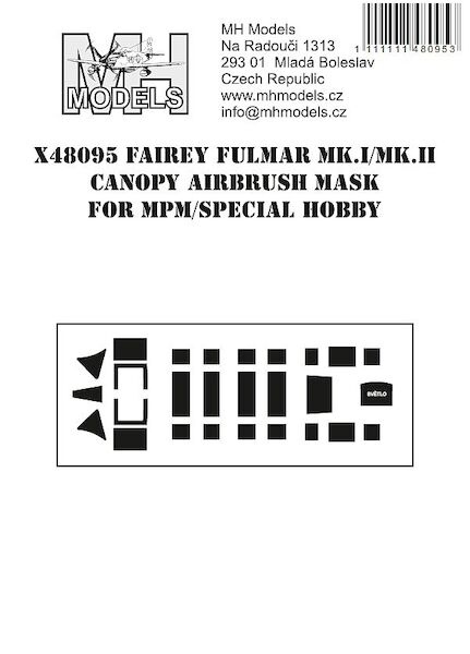Fairey Fulmar MKI/II Canopy Airbrush Masks (MPM/ Special hobby) X48095