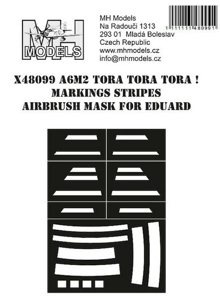 Tora Tora Tora! Marking Stripes Airbrush Masks (Eduard A6M Zero) X48099