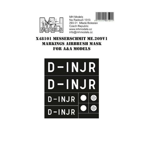 Messerschmitt Me209V-1 Markings  Airbrush Masks (A&A models)  X48101