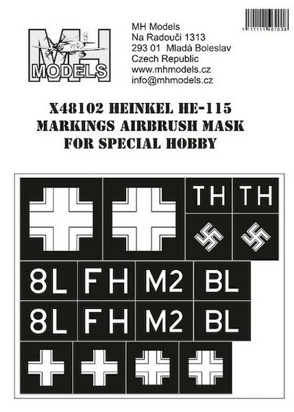 Heinkel He115 Markings Airbrush Masks (Special Hobby) Eduard)  X48102