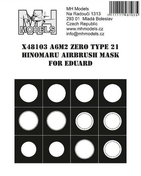 A6M-2 Zero Type 21 Hinomaru Airbrush Masks (Eduard) X48103