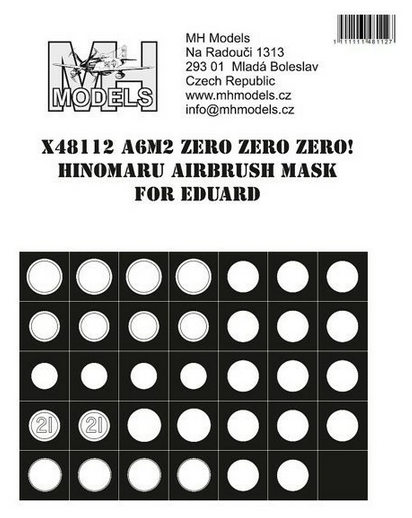 A6M Zero Hinomaru Markings Airbrush Masks (Eduard) X48112