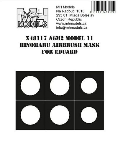 A6M2 Zero Model II Hinomaru Markings Airbrush Masks  (Eduard)  X48117