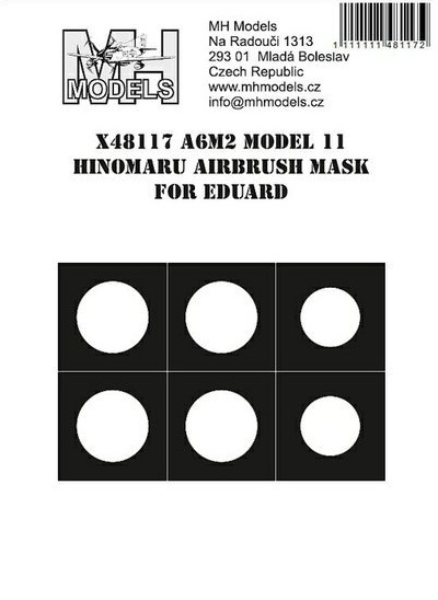 A6M2 Zero Model II Hinomaru Markings Airbrush Masks (Eduard) X48117