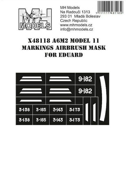A6M2 Zero Model II Markings Airbrush Masks  (Eduard)  X48118