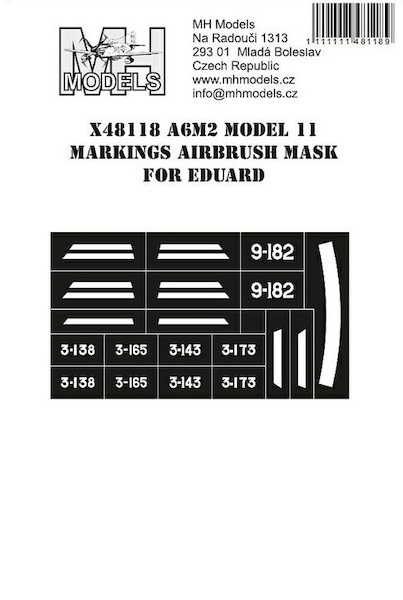 A6M2 Zero Model II Markings Airbrush Masks (Eduard) X48118