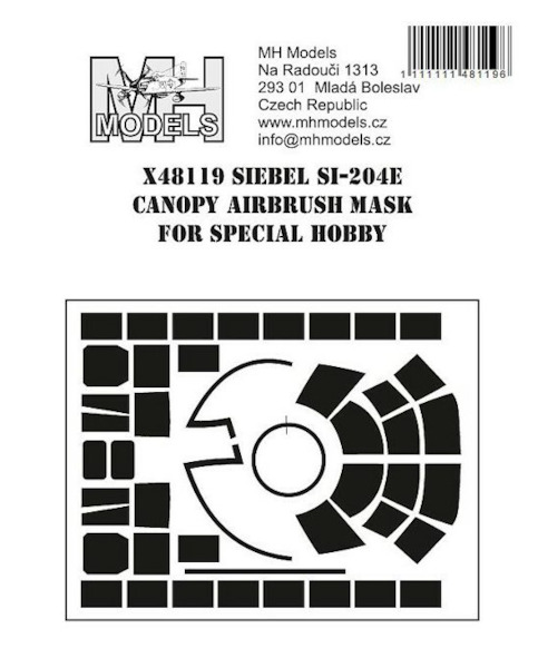 Siebel Si204E canopy and cabin windows Airbrush Masks  (Special Hobby)  X48119