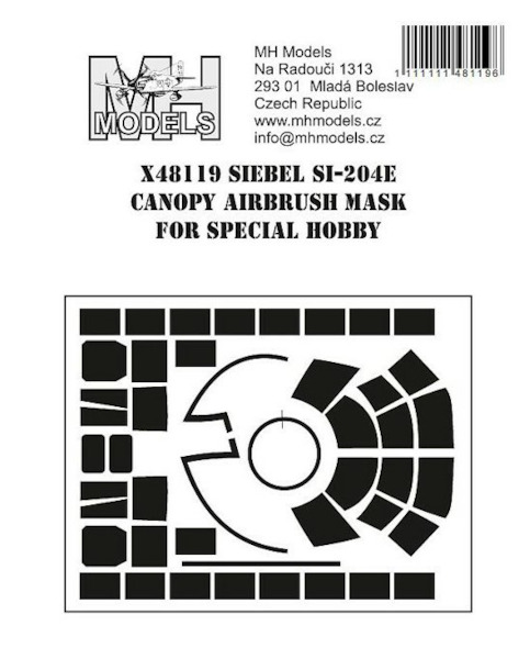 Siebel Si204E canopy and cabin windows Airbrush Masks (Special Hobby) X48119