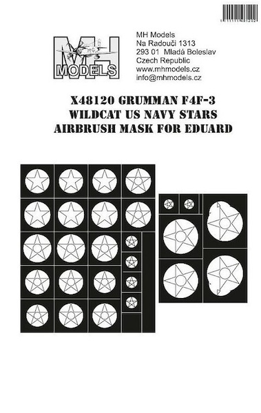 Grumman F4F-3 Wildcat US Navy Stars  Marking Airbrush Masks  (Eduard)  X48120
