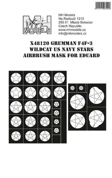 Grumman F4F-3 Wildcat US Navy Stars Marking Airbrush Masks (Eduard) X48120