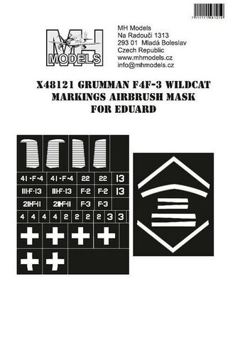 Grumman F4F-3 Wildcat Marking Airbrush Masks  (Eduard)  X48121