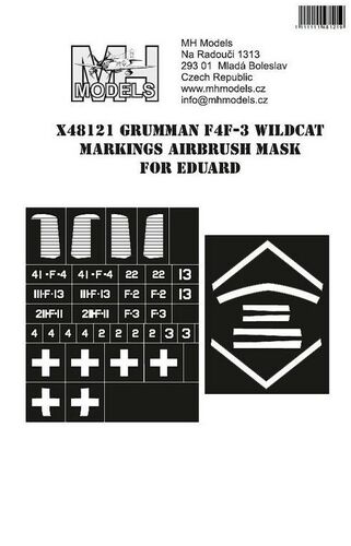 Grumman F4F-3 Wildcat Marking Airbrush Masks (Eduard) X48121