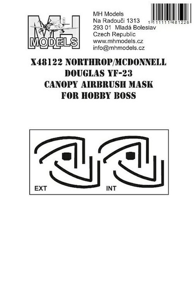 Northrop YF23 canopy Airbrush Masks (Hobby Boss) X48122