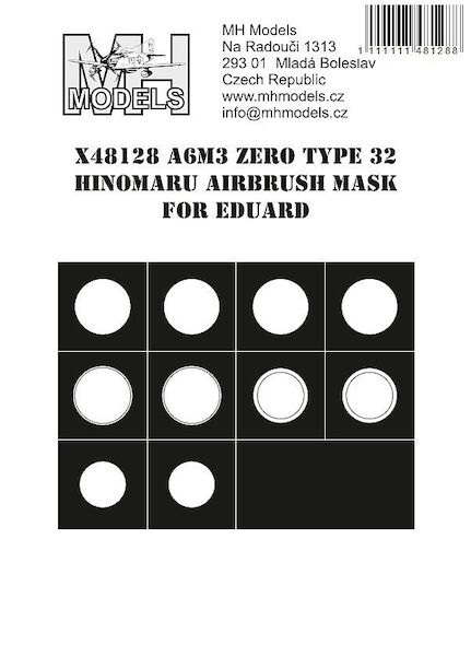 A6M3 Zero Model 32 Hinomaru Markings Airbrush Masks (Eduard) X48128