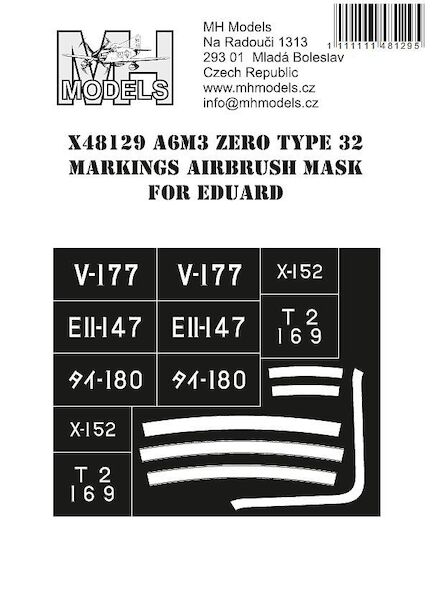 A6M3 Zero Model 32 Markings Airbrush Masks (Eduard) X48129