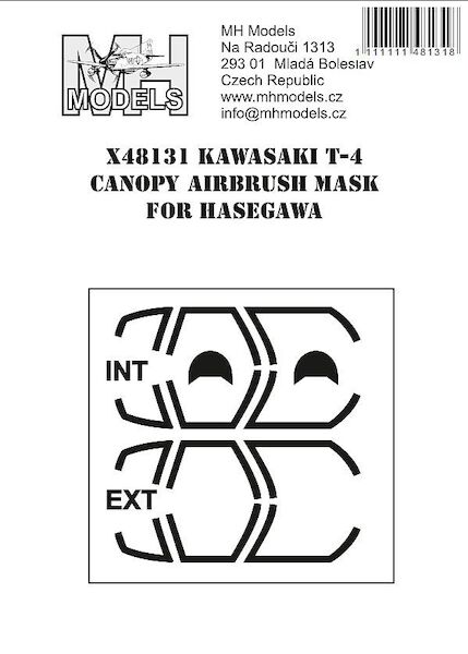 Kawasaki T4 Canopy airbrush mask (Hasegawa) X48131