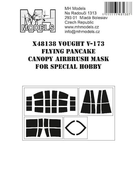 Vought V173 Flying Pancake  Canopy airbrush mask (Special Hobby)  X48138