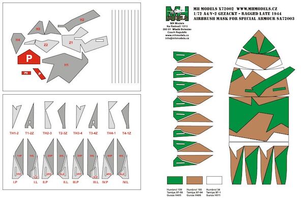 A4/V2 Gezackt - ragged late 1944 camouflage airbrusk mask (Special Armour) x72002