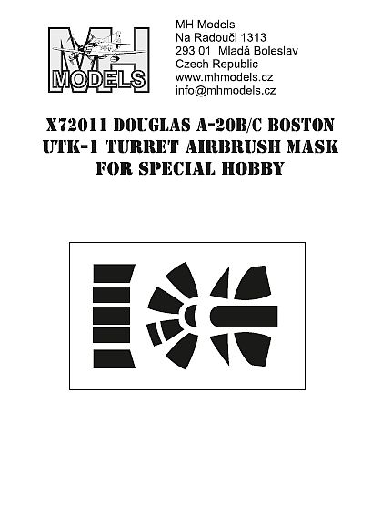Douglas A20B/C Boston UTK Turret Masks (Special hobby) X72011