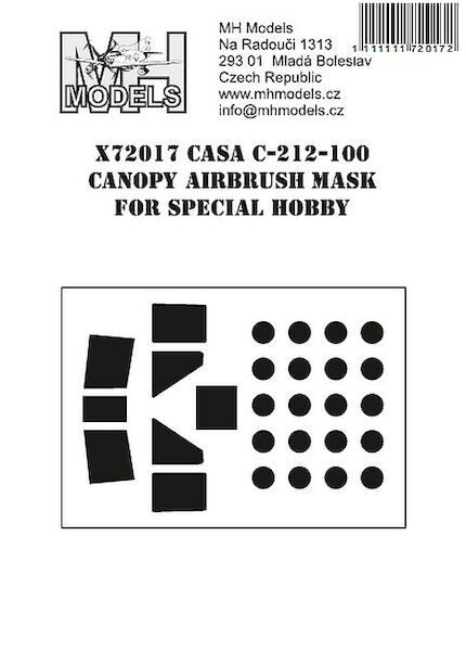 Casa C212-100 Aviocar Canopy Airbrush Masks (Special Hobby)  X72017