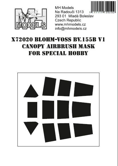 Blohm-Voss BV155B-V1 Canopy Airbrush Masks (Special Hobby)  X72020