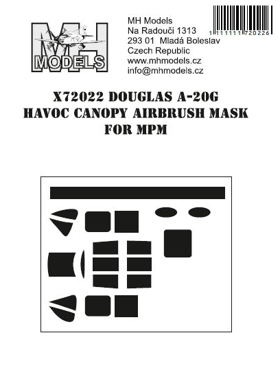 Douglas A20G Havoc Canopy Masks (MPM) X72022