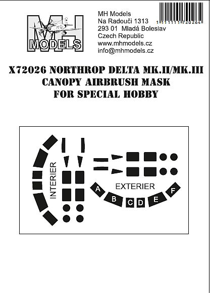 Northrop Delta MKII/III Canopy Airbrush Masks (Special Hobby) X72026