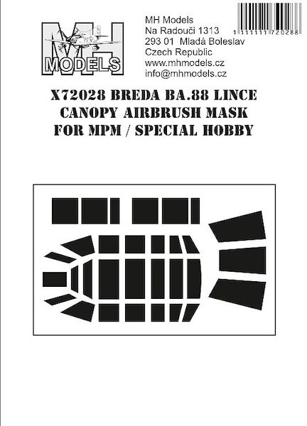 Breda BA88 Canopy, Turret and window Masks (Special Hobby) X72028