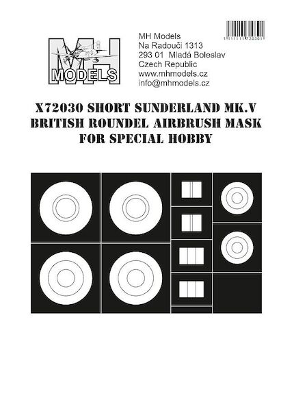 Short Sunderland MKV British Roundel Airbrush Masks (Special hobby)  X72030