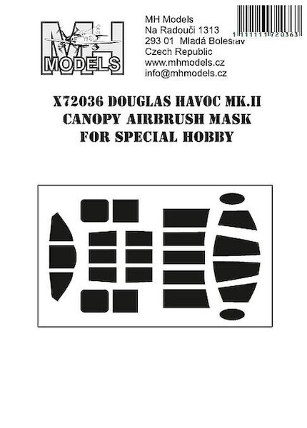 Douglas Havoc MKII Canopy and Gunner window Masks (MPM) X72036