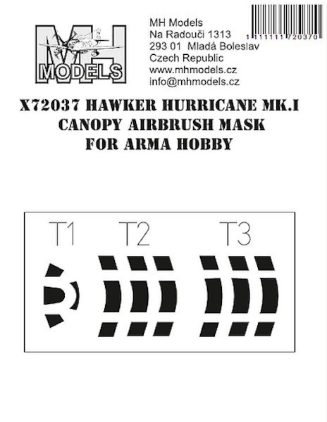 Hawker Hurricane MK1  Canopy Masks (Arma Hobby)  X72037