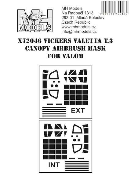 Vickers Valetta T3 Canopy and window Masks extern and intern (Valom) X72046