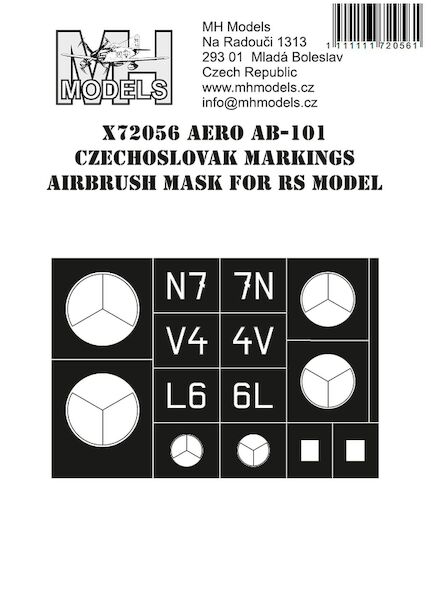 Aero AB101 Czechoslovak Markings Mask (RS Models)  X72056