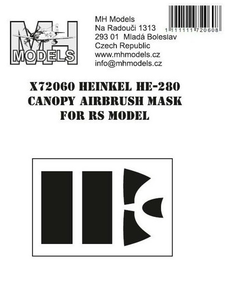 Heinkel He280 Canopy Airbrush Masks  (RS Models)  X72060