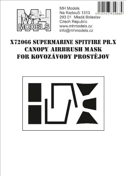 Supermarine Spitfire PRX canopy Airbrush Masks (KP)  X72066