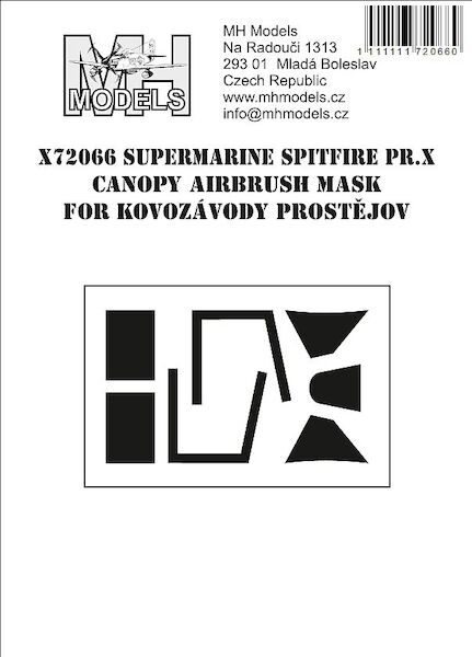 Supermarine Spitfire PRX canopy Airbrush Masks (KP) X72066