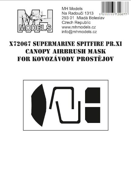 Supermarine Spitfire PRXI canopy Airbrush Masks (KP) X72067
