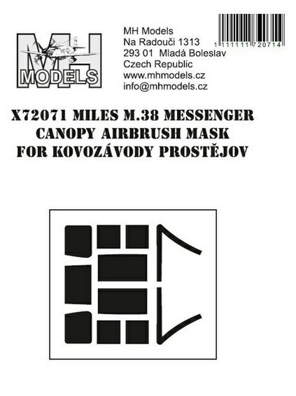 Miles M38 Messenger Canopy Airbrush Masks (KP) X72071