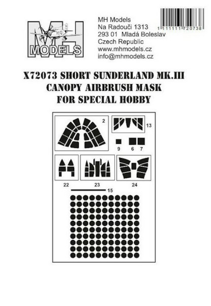 Short Sunderland MKIII Canopy Airbrush Masks  (Special Hobby)  X72073