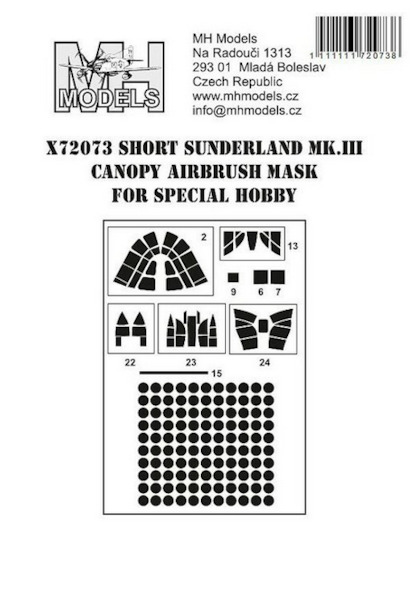 Short Sunderland MKIII Canopy Airbrush Masks (Special Hobby) X72073