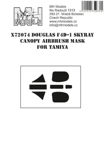 Douglas F4D-1 Skyray Canopy Airbrush Masks (Tamiya)  X72074