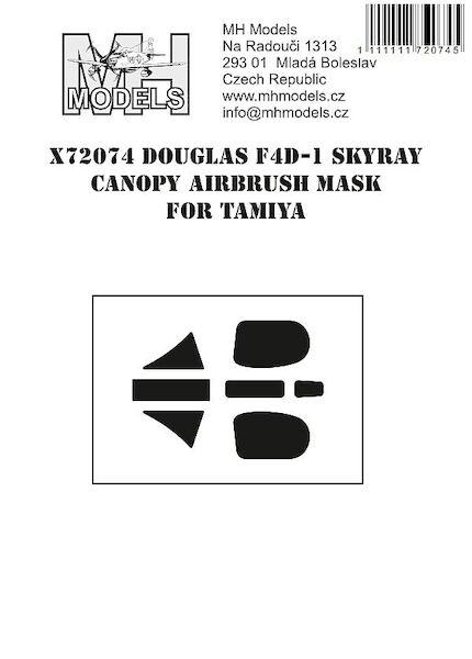 Douglas F4D-1 Skyray Canopy Airbrush Masks (Tamiya) X72074
