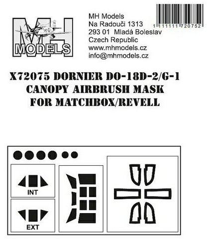 Dornier Do18D-2/G-2  Airbrush Masks (Matchbox/Revell)  X72075