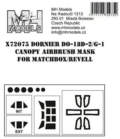 Dornier Do18D-2/G-2 Airbrush Masks (Matchbox/Revell) X72075