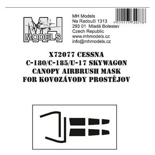 Cessna C180/185 & U17 Skywagon Canopy Airbrush Masks (KP) X72077