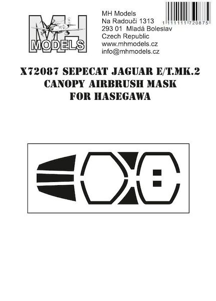 Sepecat jaguar E/T mk2 Dual Canopy Airbrush Masks (Hasegawa) X72087