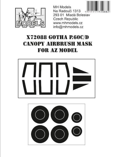 Gotha P.60C/D Canopy and Wheel Airbrush Masks (AZ Models) X72088