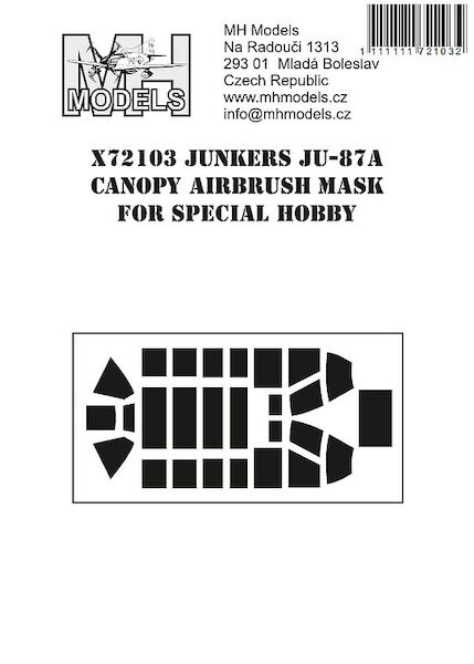 Junkers Ju87A Canopy Airbrush Masks (Special Hobby)  X72103
