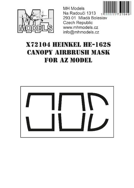 Heinkel  He162S  Canopy Airbrush Masks (AZ Model)  X72104