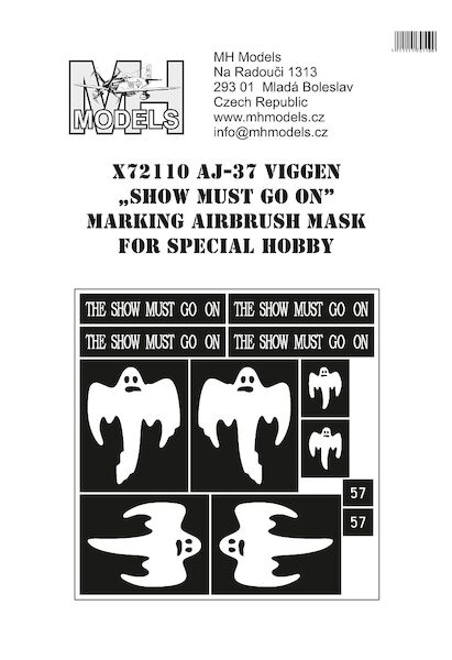 SAAB AJ37 Viggen "Show must go on" markings Airbrush Mask for Special Hobby X72110